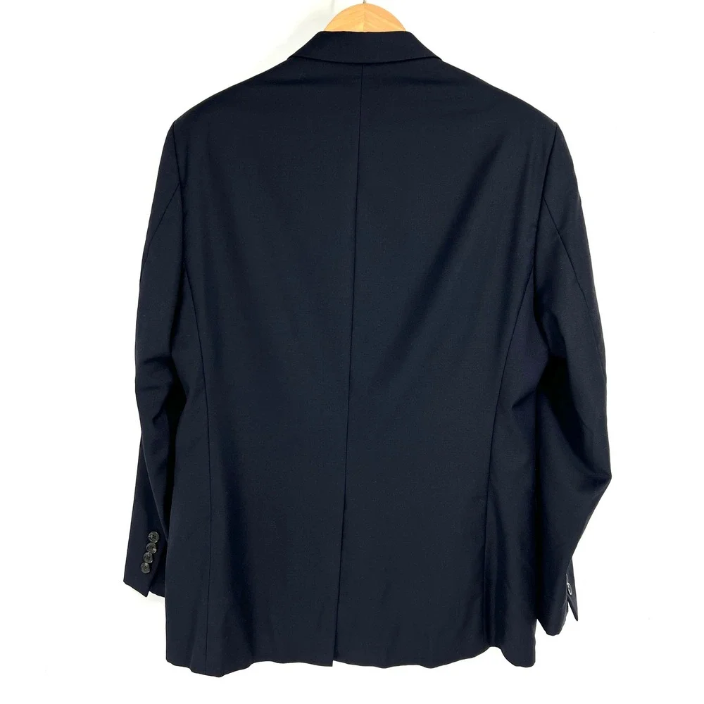 Lauren Ralph Lauren Mens 41R Navy Blue 100% Wool Blazer Sport Coat 2‎ Button
